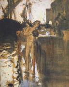 Two Nude Bathers Standing on a Wharf (mk18) John Singer Sargent